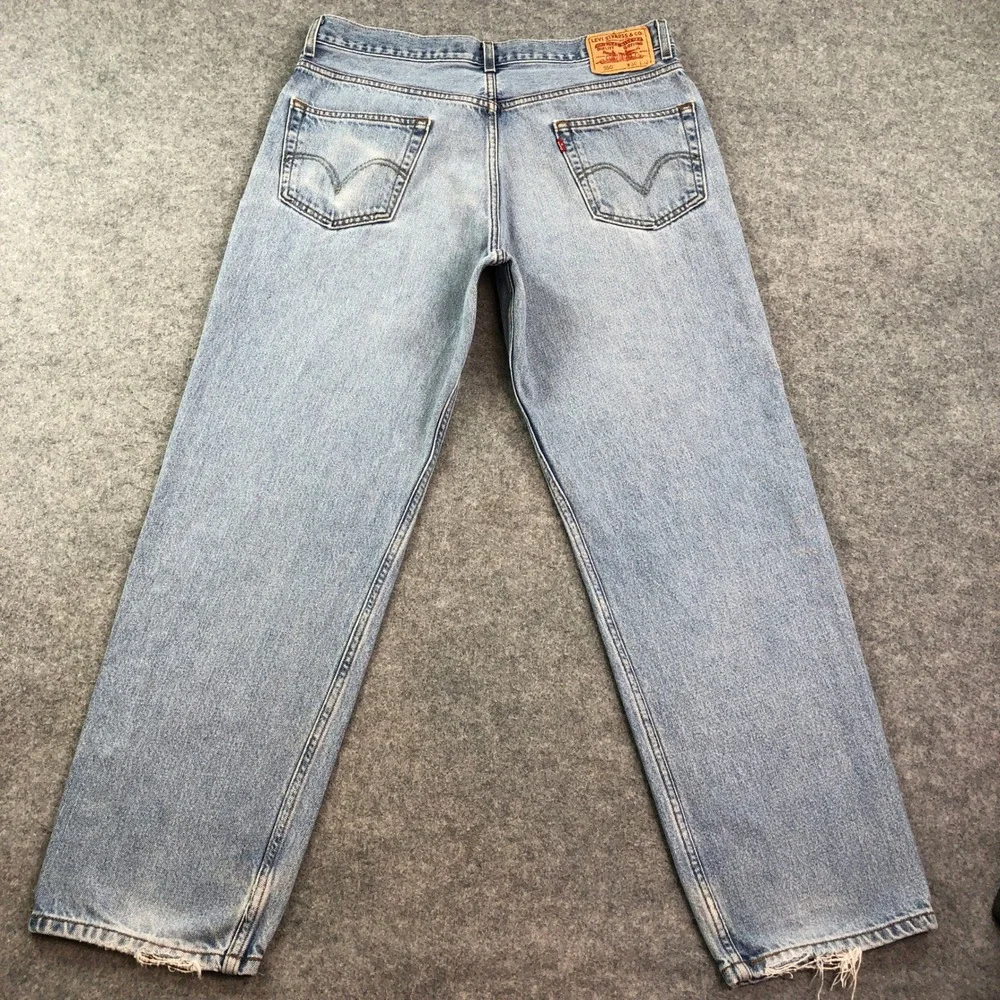 Levi's 550 Vintage Mens Jeans 36x30 Relaxed Fit Tapered Leg Light Wash Denim